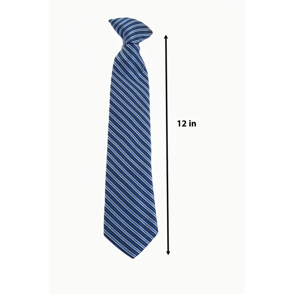 Cat & Jack Boys Blue Striped Clip-On Necktie Size S 6/7 Formal School Uniform